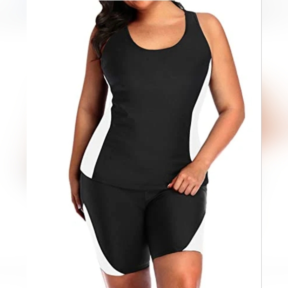 NWT Dacia Plus Size Tankini Swimsuit 2 Piece Boy Short Bathing Suit 22 - Picture 3 of 5